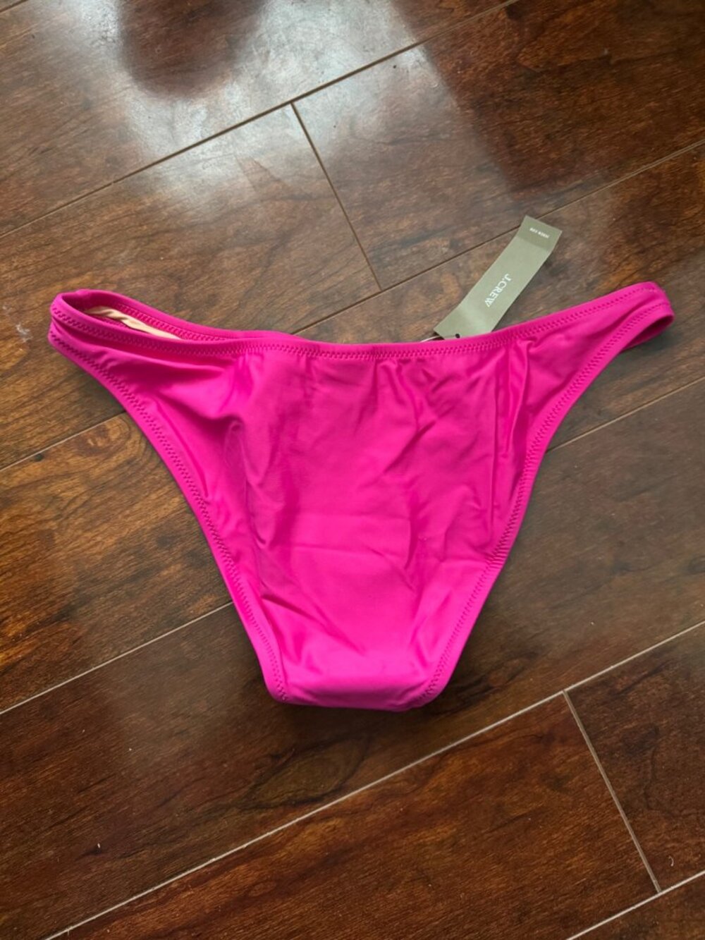 J.Crew Heritage 1989 High Leg Bikini Bottom Classic High Cut Hot Pink Fuchsia S - Picture 3 of 5